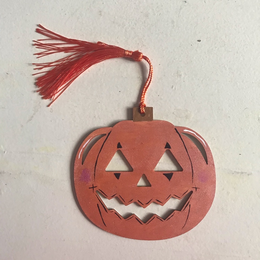 Orange Jack-O'-Lantern Hanging Ornament - Home Accents or bookmark